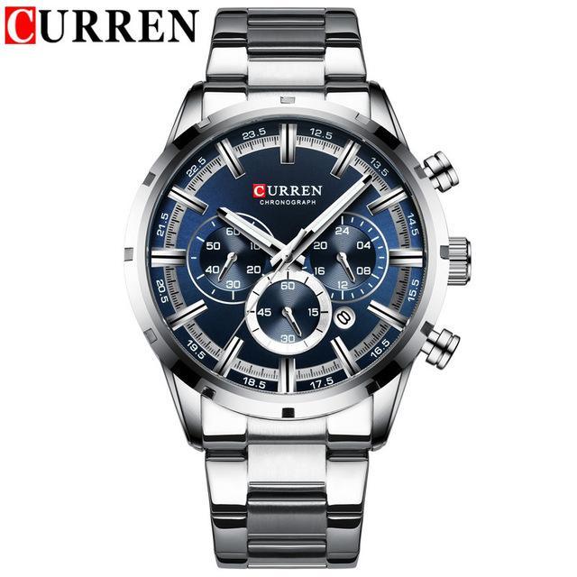 Men's Sports  Waterproof Stainless Steel Watch With Chronometers And Special Date Display Unique Design Perfect Gift