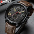 Men's Retro Square-Round Waterproof Watch With Chronometers And Leather Belts Excellent Design Perfect Gift