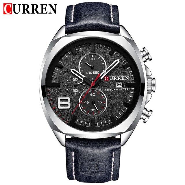 Men's Retro Square-Round Waterproof Watch With Chronometers And Leather Belts Excellent Design Perfect Gift