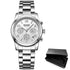 Top Luxury Quartz Women Watch Multifunctional Round Design Waterproof Stainless Business Wrist Watch