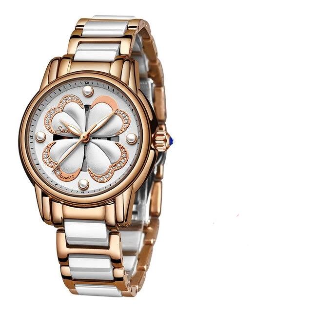 Women's Stylish Waterproof Watch Stainless Steel Bracelet Excellent Wristwatch Unique Design Perfect Gift