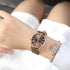 Elegant Brown Women Watches Luxury Round Design Waterproof Leather Strap Wrist Watch