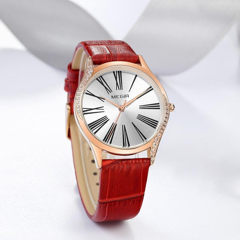 Elegant Brown Women Watches Luxury Round Design Waterproof Leather Strap Wrist Watch