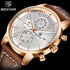 Business Watch Men Fashion Waterproof Military Chronograph Sport Quartz Wristwatch Leather Bracelet