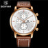 Business Watch Men Fashion Waterproof Military Chronograph Sport Quartz Wristwatch Leather Bracelet