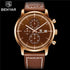 Business Watch Men Fashion Waterproof Military Chronograph Sport Quartz Wristwatch Leather Bracelet