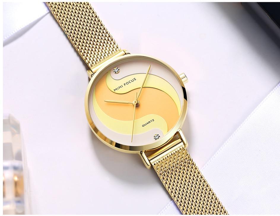 Ultra Thin Rose Gold Women Watches Fashion Analog Quartz Waterproof Wristwatches Elegant Round Design For Women