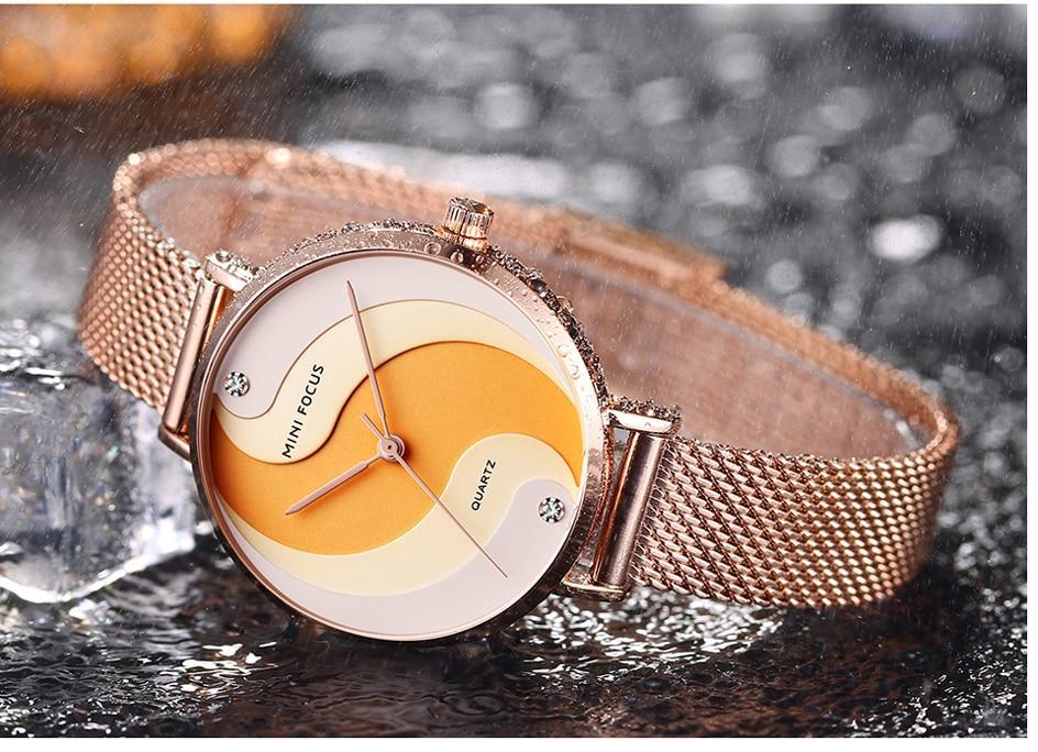 Ultra Thin Rose Gold Women Watches Fashion Analog Quartz Waterproof Wristwatches Elegant Round Design For Women