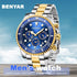 Multifunctional Mens Business Watch Luxury Military Quartz Stainless Steel Round Analog Wrist Watch For Men