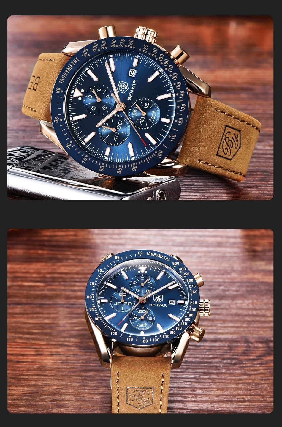 Luxury Men Stainless Steel Quartz Watch Accurate Timing Waterproof Analog Chronograph Men's Quartz Watches