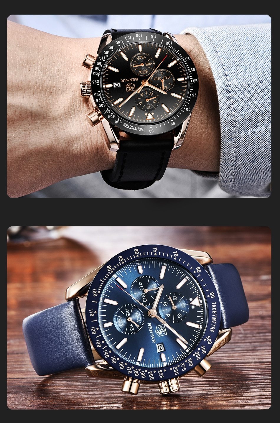 Luxury Men Stainless Steel Quartz Watch Accurate Timing Waterproof Analog Chronograph Men's Quartz Watches