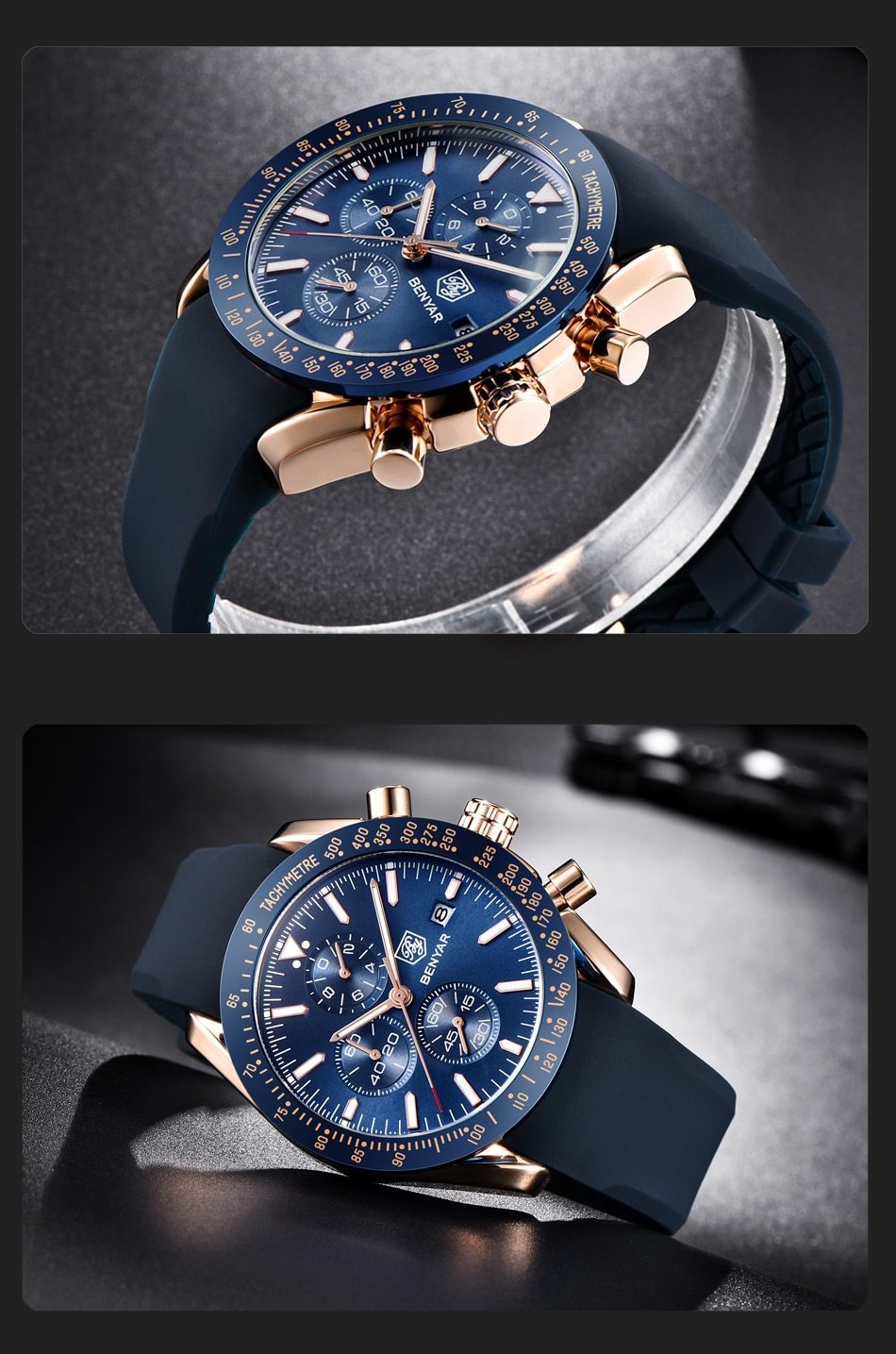 Luxury Men Stainless Steel Quartz Watch Accurate Timing Waterproof Analog Chronograph Men's Quartz Watches