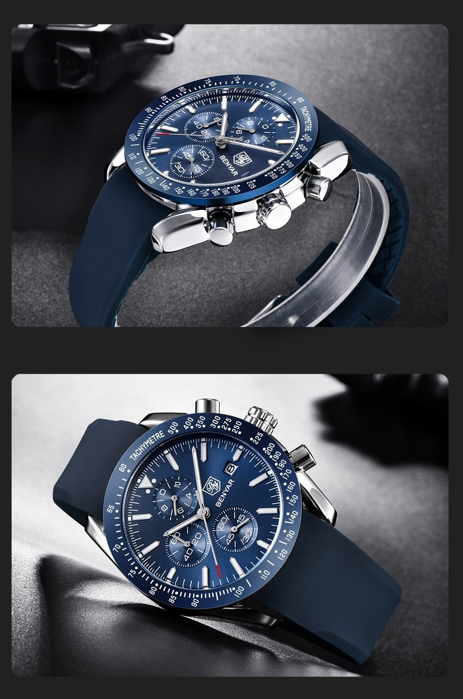 Luxury Men Stainless Steel Quartz Watch Accurate Timing Waterproof Analog Chronograph Men's Quartz Watches