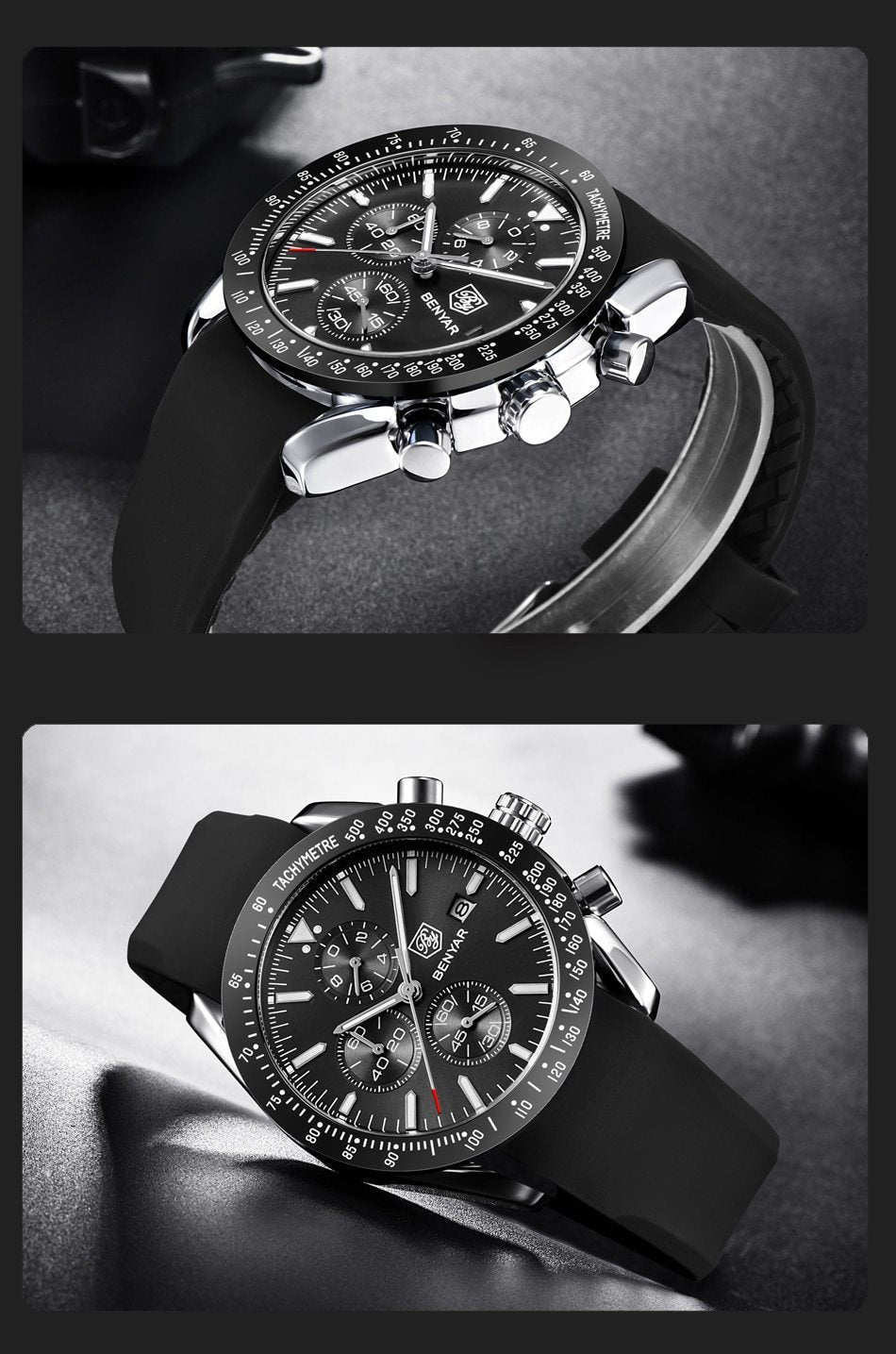 Luxury Men Stainless Steel Quartz Watch Accurate Timing Waterproof Analog Chronograph Men's Quartz Watches