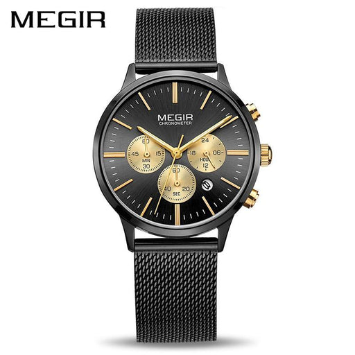 Multifunctional Black Luxury Women Watch Fashion Quartz Business Style Stainless Steel Strap Wrist Watch