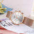 Multifunctional Black Luxury Women Watch Fashion Quartz Business Style Stainless Steel Strap Wrist Watch