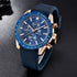 2021 Blue Men Watch Luxury Design Watches Silicone Band Male Wrist Watches Men's Chronograph Round Watch