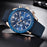 2021 Blue Men Watch Luxury Design Watches Silicone Band Male Wrist Watches Men's Chronograph Round Watch