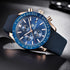 2021 Blue Men Watch Luxury Design Watches Silicone Band Male Wrist Watches Men's Chronograph Round Watch