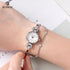 Luxury Small Silver Women Watch Modern Bracelet Wristwatch Quartz Waterproof Mini Round Design