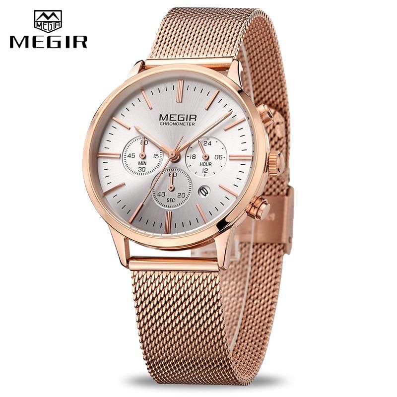 New Fashion Gold Women Watches Luxury Quartz Sport Waterproof Wrist Watch Round Style