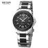 Classic Analogue Black Silver Women Watch Waterproof Elegant Quartz Wrist Watches Stainless Steel For Womens