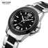 Classic Analogue Black Silver Women Watch Waterproof Elegant Quartz Wrist Watches Stainless Steel For Womens