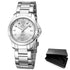 Classic Analogue Black Silver Women Watch Waterproof Elegant Quartz Wrist Watches Stainless Steel For Womens