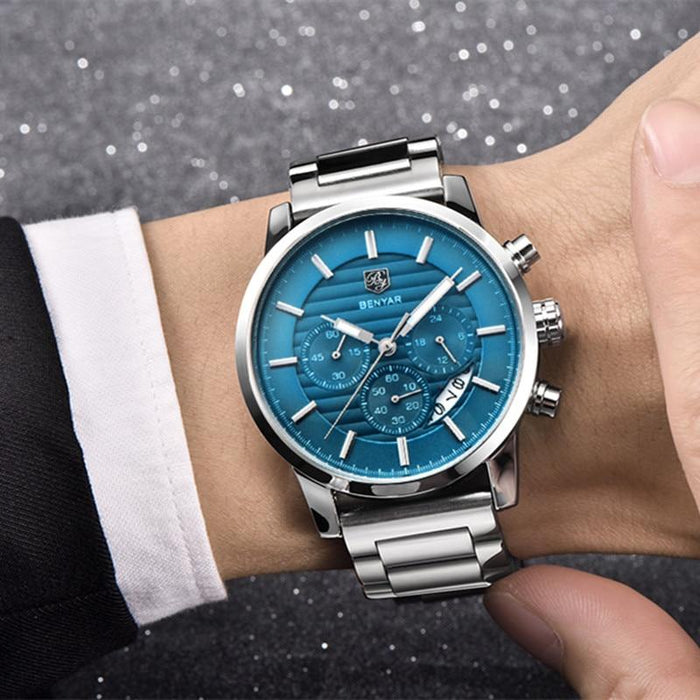 Sport Business Chronograph Steel Men Watches Top Luxury Quartz Male Analog Fashion Watchwrist