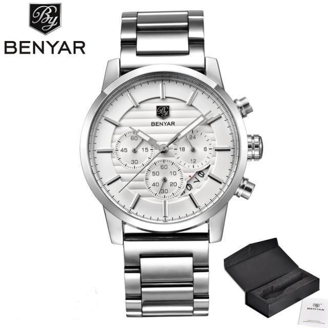 Sport Business Chronograph Steel Men Watches Top Luxury Quartz Male Analog Fashion Watchwrist