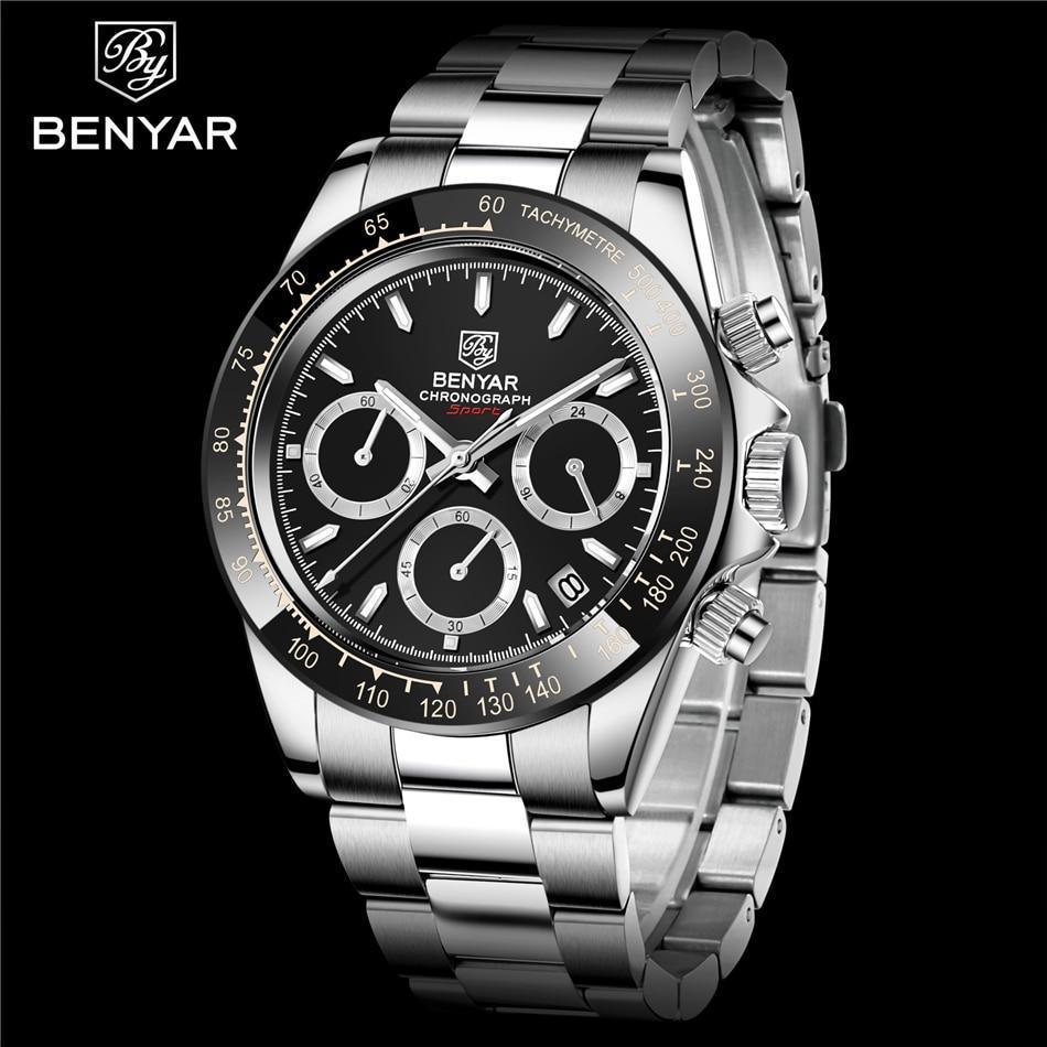 Luxury Men Watches Scratch Resistant Full Stainless Steel Strap Waterproof Sport Quartz Watch Men Fashion Date Clock Chronograph