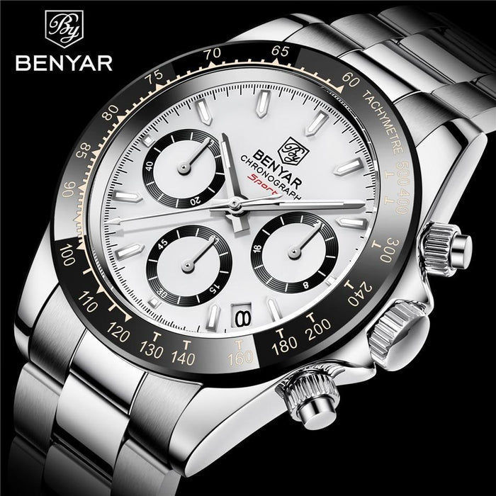 Luxury Men Watches Scratch Resistant Full Stainless Steel Strap Waterproof Sport Quartz Watch Men Fashion Date Clock Chronograph