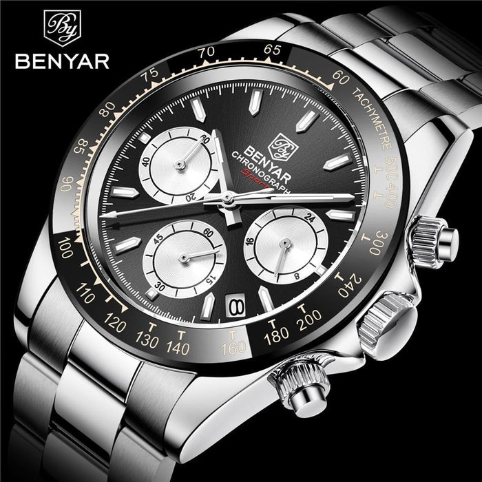 Luxury Men Watches Scratch Resistant Full Stainless Steel Strap Waterproof Sport Quartz Watch Men Fashion Date Clock Chronograph