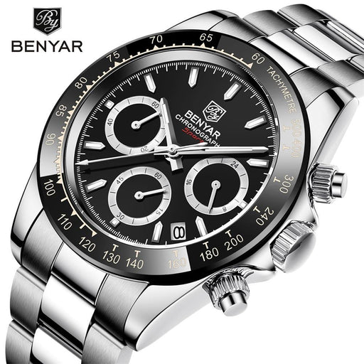 Luxury Men Watches Scratch Resistant Full Stainless Steel Strap Waterproof Sport Quartz Watch Men Fashion Date Clock Chronograph