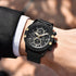 Sport Chronograph Fashion Luxury Men Watches Mesh & Rubber Band Waterproof Quartz Gold Watch For Men