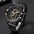 Sport Chronograph Fashion Luxury Men Watches Mesh & Rubber Band Waterproof Quartz Gold Watch For Men