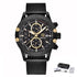 Sport Chronograph Fashion Luxury Men Watches Mesh & Rubber Band Waterproof Quartz Gold Watch For Men