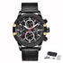 Sport Chronograph Fashion Luxury Men Watches Mesh & Rubber Band Waterproof Quartz Gold Watch For Men