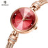 Small Fashion Round Womens Watch Quartz Luxury Rose Gold  Shine Color Waterproof WristWatch For Women