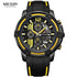 Modern Men's Black Quartz Watches Sports Silicone Strap Luminous Hands Wristwatch Luxury Waterproof Analog Watch