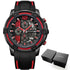 Modern Men's Black Quartz Watches Sports Silicone Strap Luminous Hands Wristwatch Luxury Waterproof Analog Watch