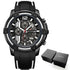 Modern Men's Black Quartz Watches Sports Silicone Strap Luminous Hands Wristwatch Luxury Waterproof Analog Watch