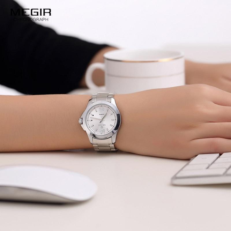 New Silver Round Women Watch Waterproof Quartz Wristwatch Modern Shine Style For Women's