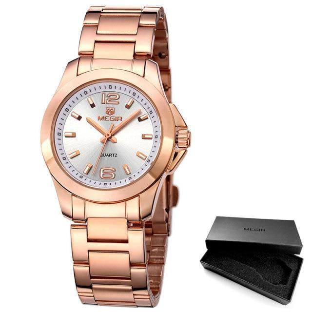 New Silver Round Women Watch Waterproof Quartz Wristwatch Modern Shine Style For Women's