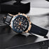 Multifunction Luxury 2021 Men's Watch Quartz Genuine Leather Strap Sport Chronograph Waterproof Men Wrist Watch