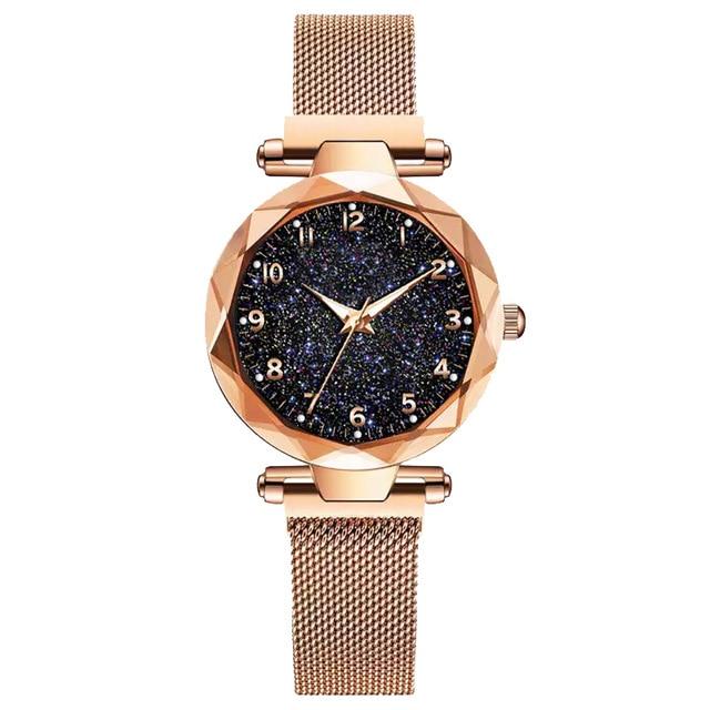 Luxury Simple Women Watches Quartz Magnetic Wristwatch Fashion Starry Sky Design Watch For Women