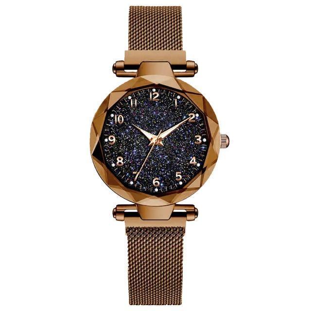 Luxury Simple Women Watches Quartz Magnetic Wristwatch Fashion Starry Sky Design Watch For Women