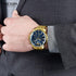 Luxury Men's Gold Business Watches Quartz Analogue Wristwatch Stainless Steel Waterproof Luminous Watch