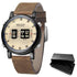 New Military Sport Watches Luxury Brown Leather Strap Quartz Wrist Watch Stylish Roller Watch For Men