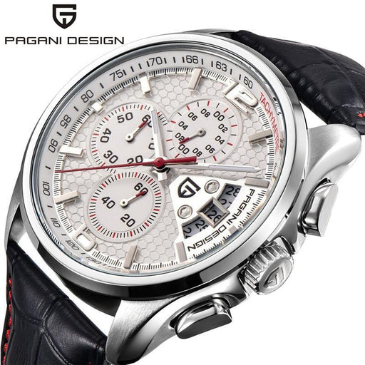 Multifunction Luxury Mens Watches Quartz Chronograph Sport Design Leather Band Strap Comfortable Wrist Watch For Men